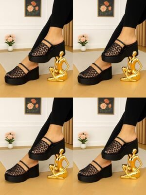 Net Wedge slippers