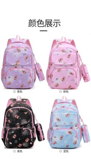 Super school bag with stationery pouch
