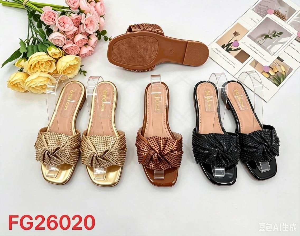Simple rose slippers