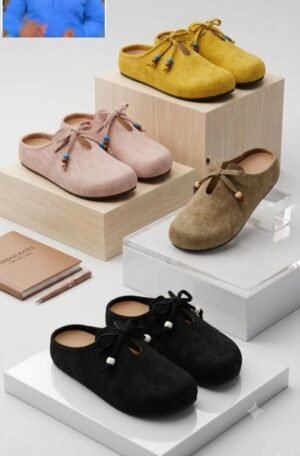​Chic Beaded Bow Comfort Mules