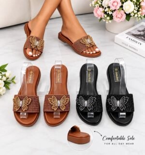 Simple rose slippers