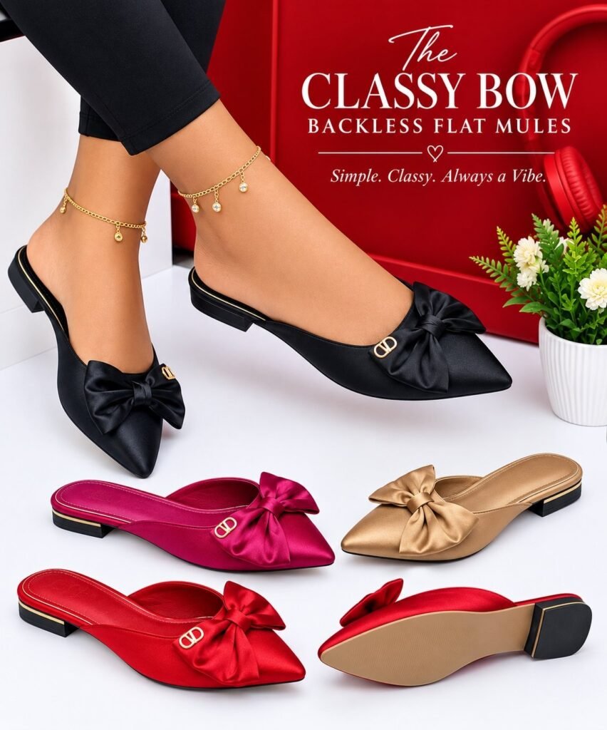 Classy bow backless Mules